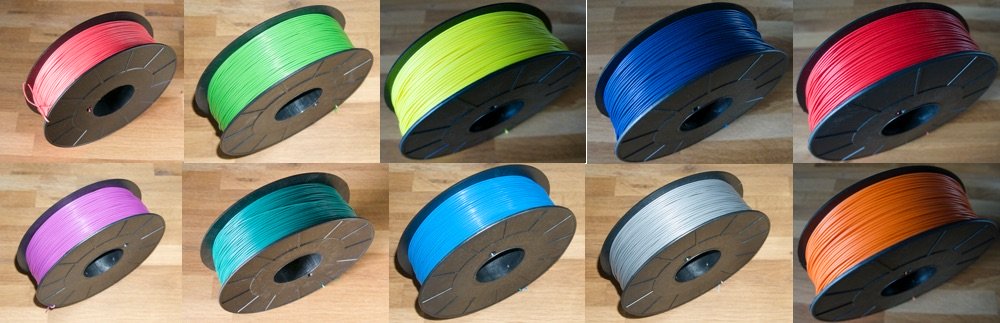 Pack couleurs 10 bobines filaments ABS