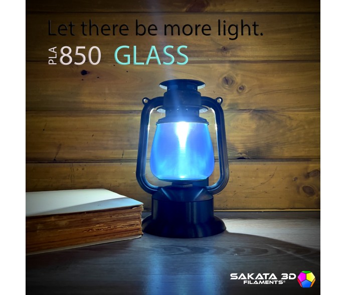 pla 3D850 glass bleu lampe