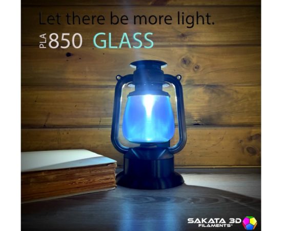filament pla 3D850 glass bleu lampe translucide