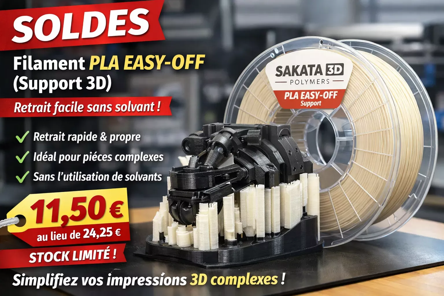 Filament PLA easy-off 450 spécial support